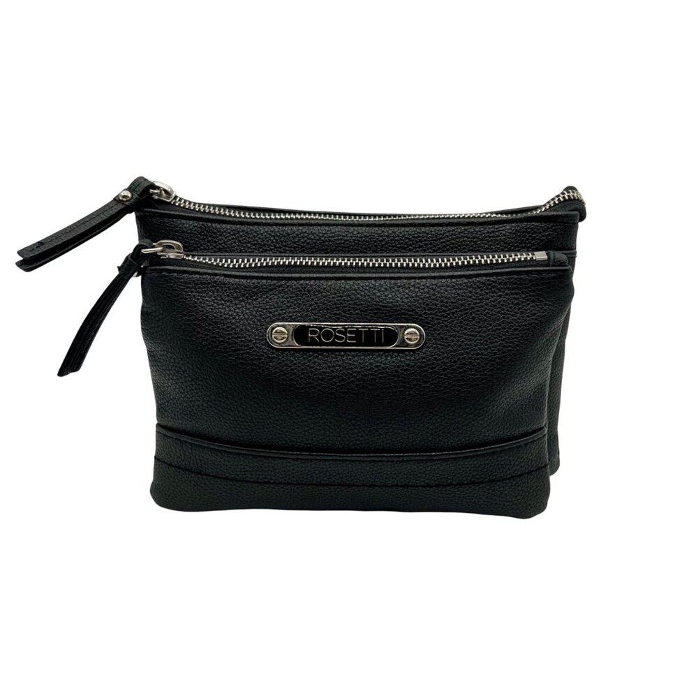 Rosetti Black Faux Leather Crossbody Bag